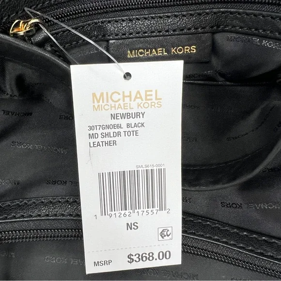 Michael Kors Black Studded Leather Hobo Bag - Picture 9 of 13